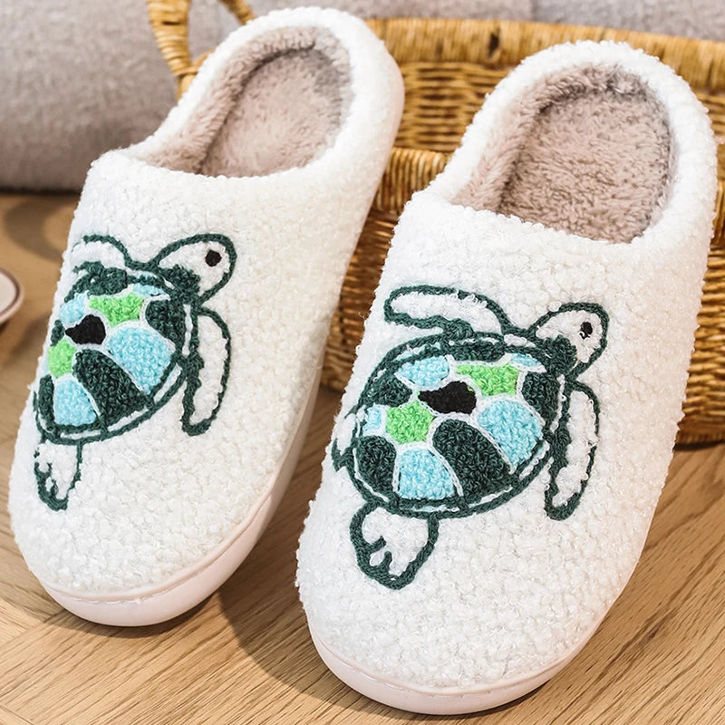 Soft Stitched Turtle Slippers